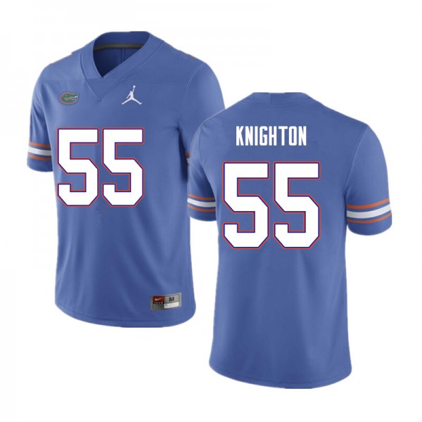 Men #55 Hayden Knighton Florida Gators College Football Jerseys Blue